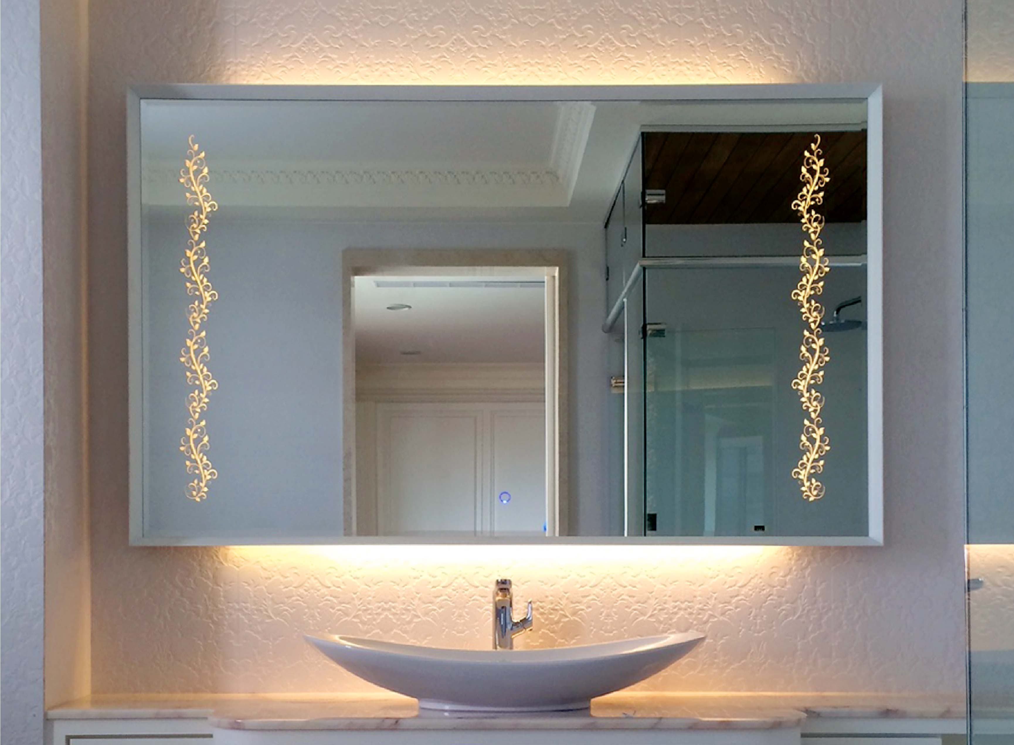 LED Rainbow Defogging Mirror (Customized), Fog Free Bathroom Vanity Mirror